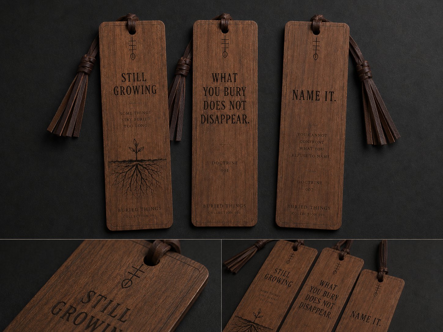 Wooden bookmarks — mockup
